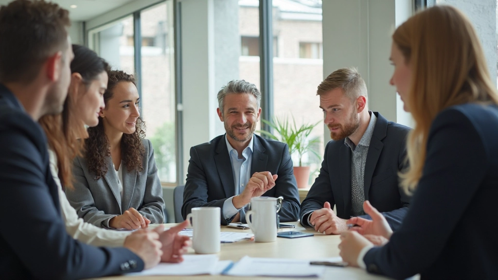 Professionals in een zakelijke vergadering
