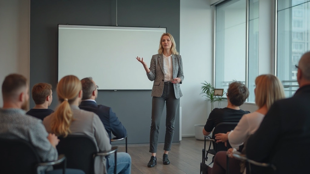 Vrouw geeft presentatie